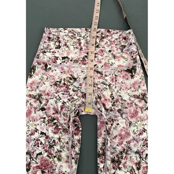 Lululemon Wonder Under Leggings Womens Size 6 Floral Pink Athletic Workout - Picture 5 of 10